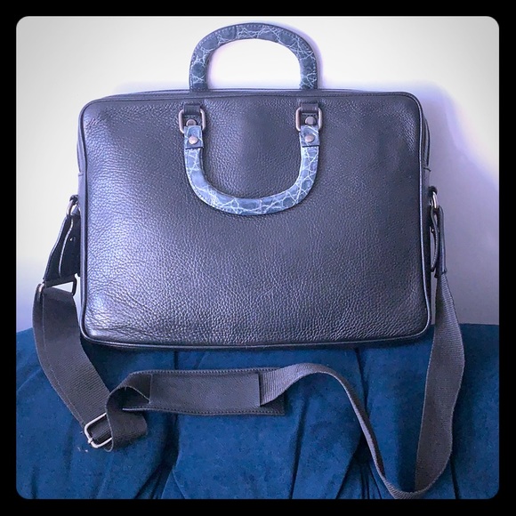 Exotic Crocodile Skinned Bag Dyed Blue Used - Picture 2 of 8